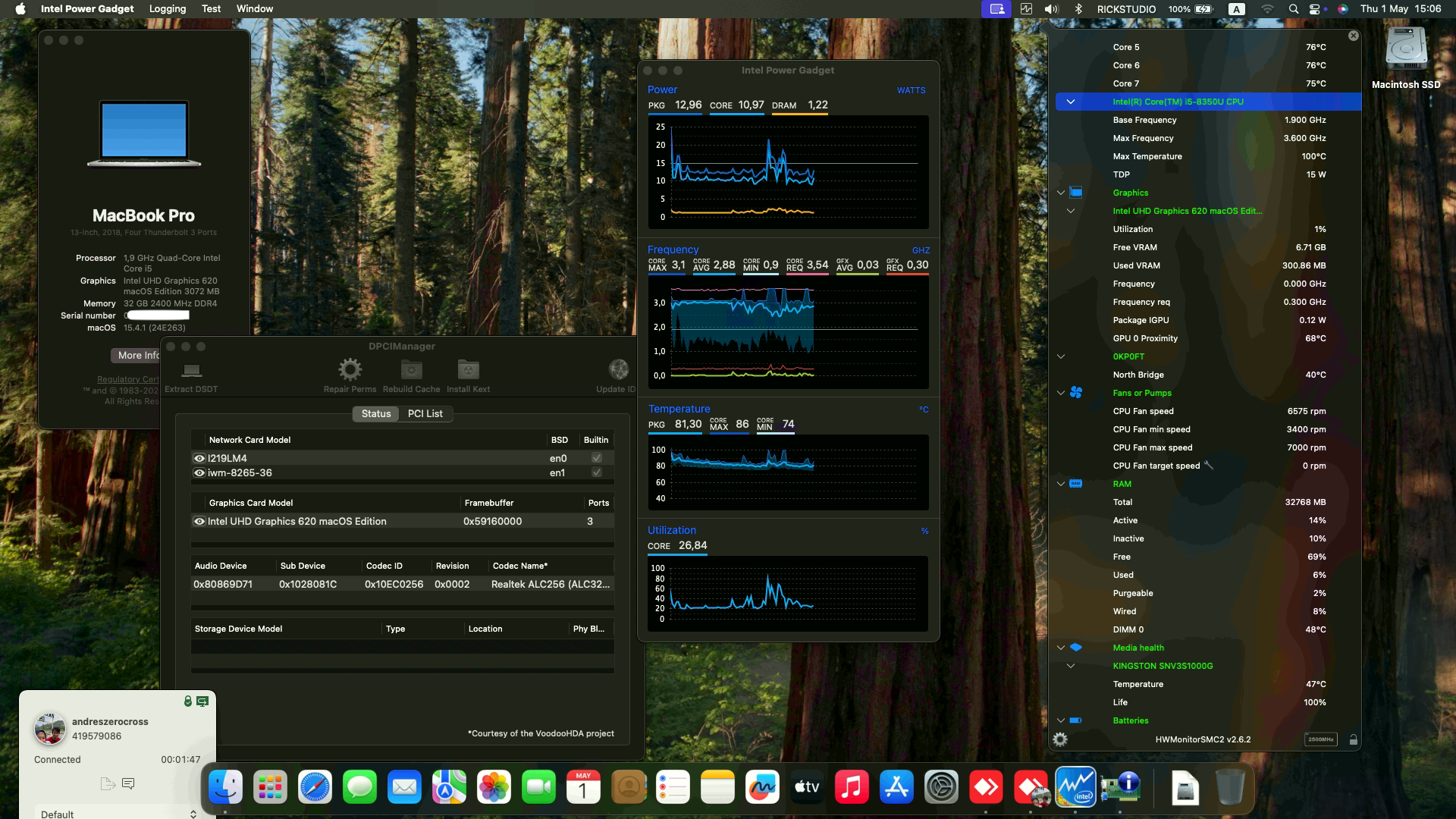 Success Hackintosh macOS Sequoia 15.4.1 Build 24E263 in Dell Latitude 7490